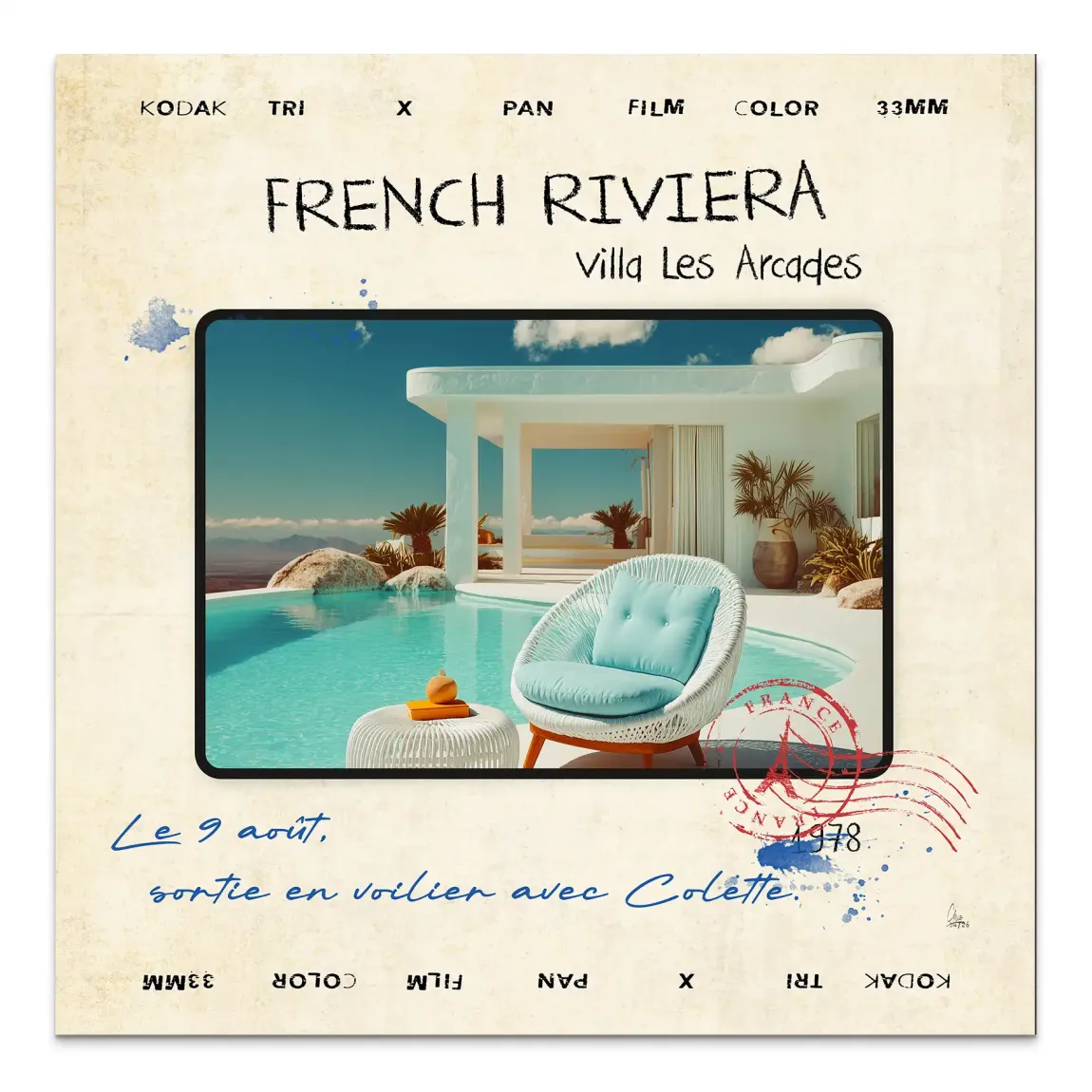 French Riviera Chic Wild Alu Dibond Wandbild