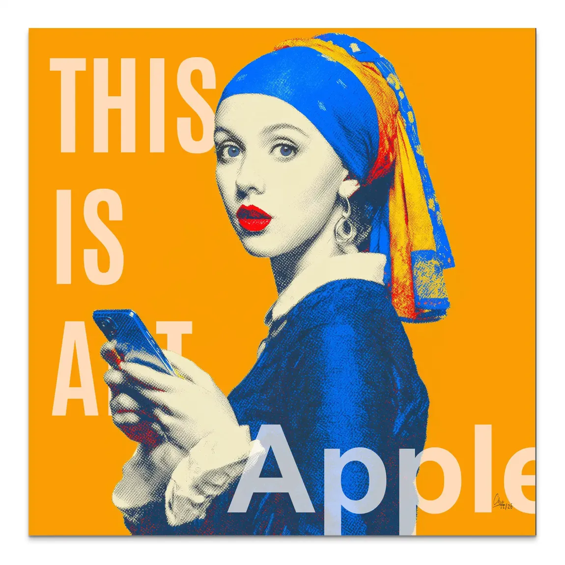 Perlenmädchen Pop Art Alu Dibond Wandbild
