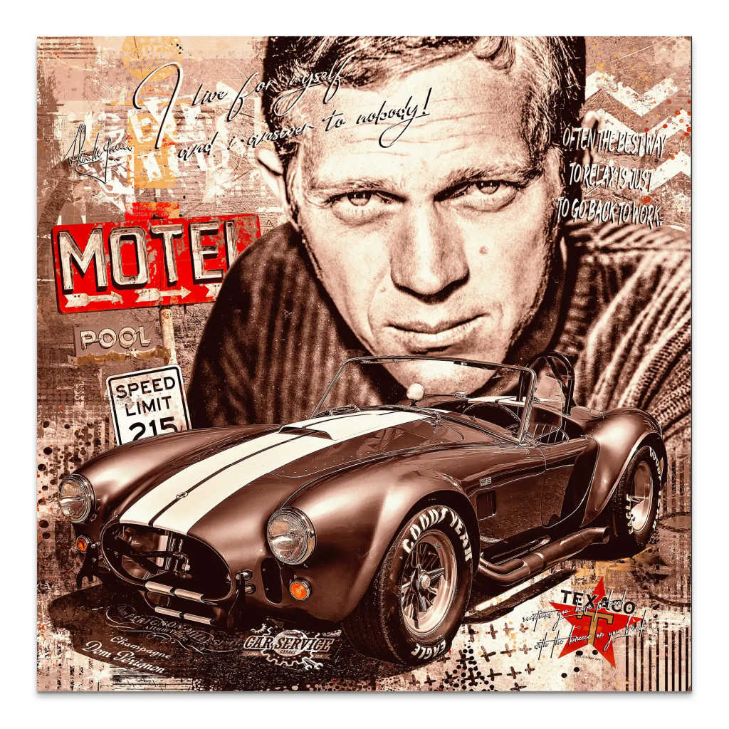 Steve AC Cobra Retro Pop Art AluDibond Bild INGALERIE