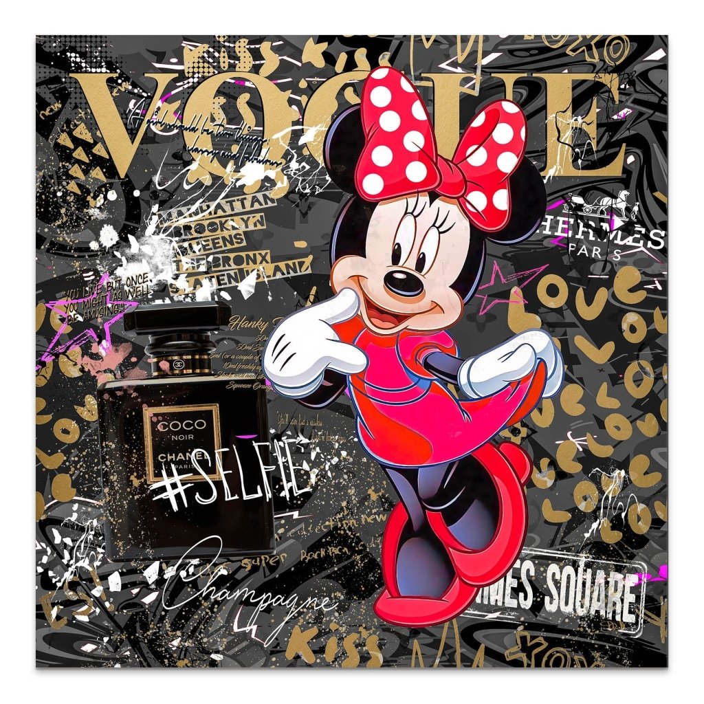 Minnie Vogue Gold Pop Art AluDibond Bild INGALERIE