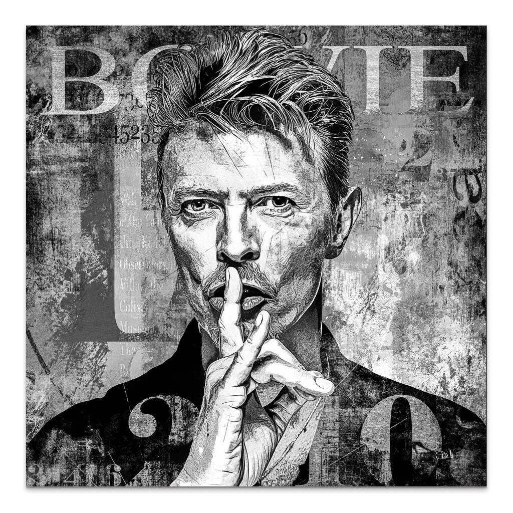 David Bowie Abstrakt Luxury Dark Style AluDibond Bild INGALERIE