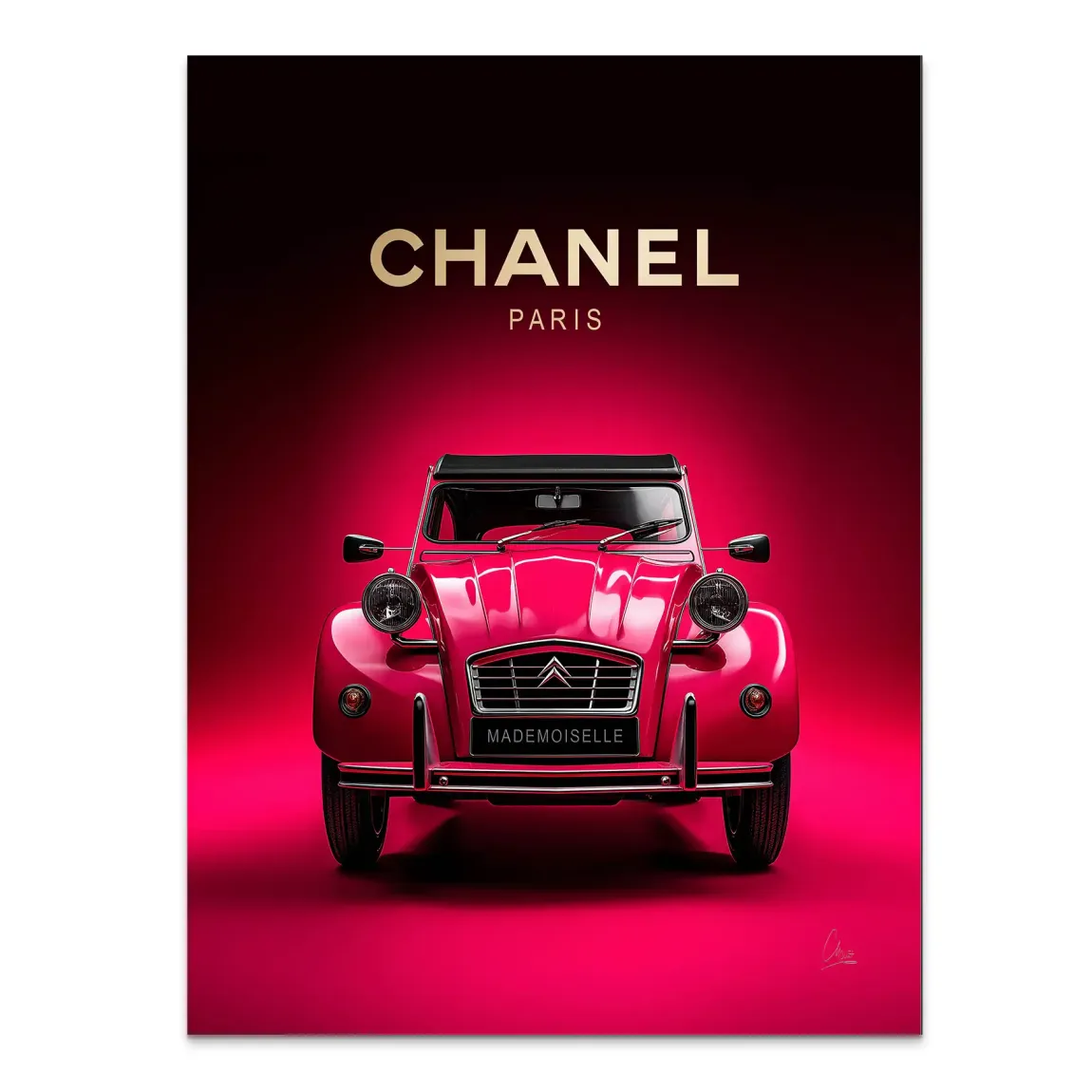 Mademoiselle Chic 2CV Alu Dibond Bild