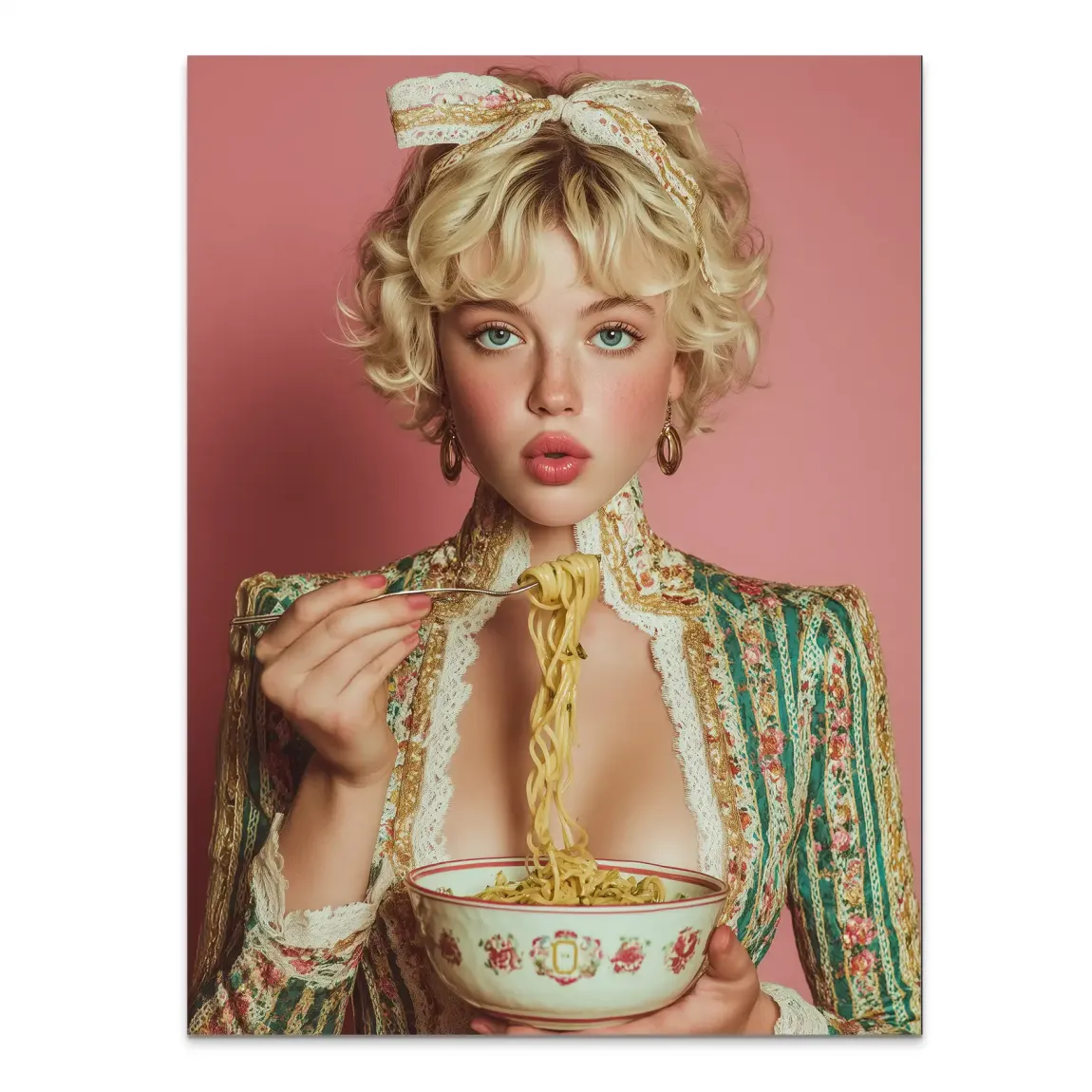 La Dolce Noodle Lady Alu Dibond Bild