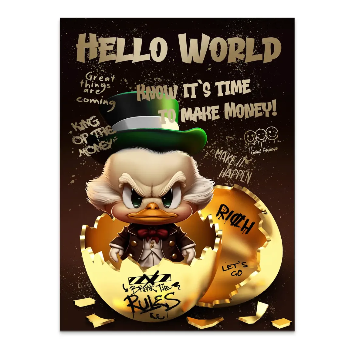 Money Master Dagobert Duck Alu Dibond Bild