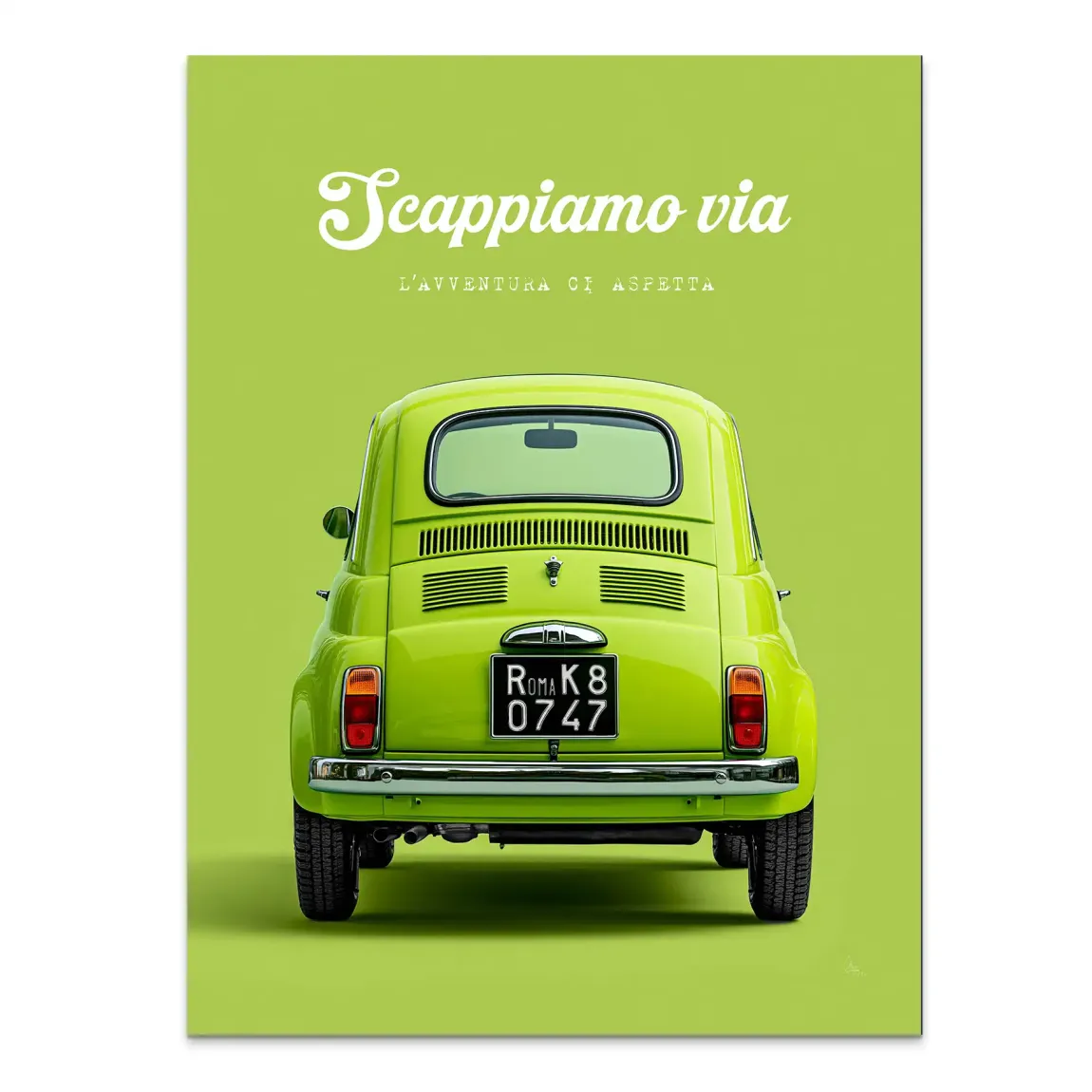 Fiat 500 Italia Alu Dibond Wandbild