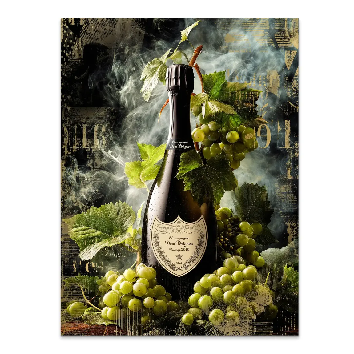 Champagner Reben Alu Dibond Wandbild