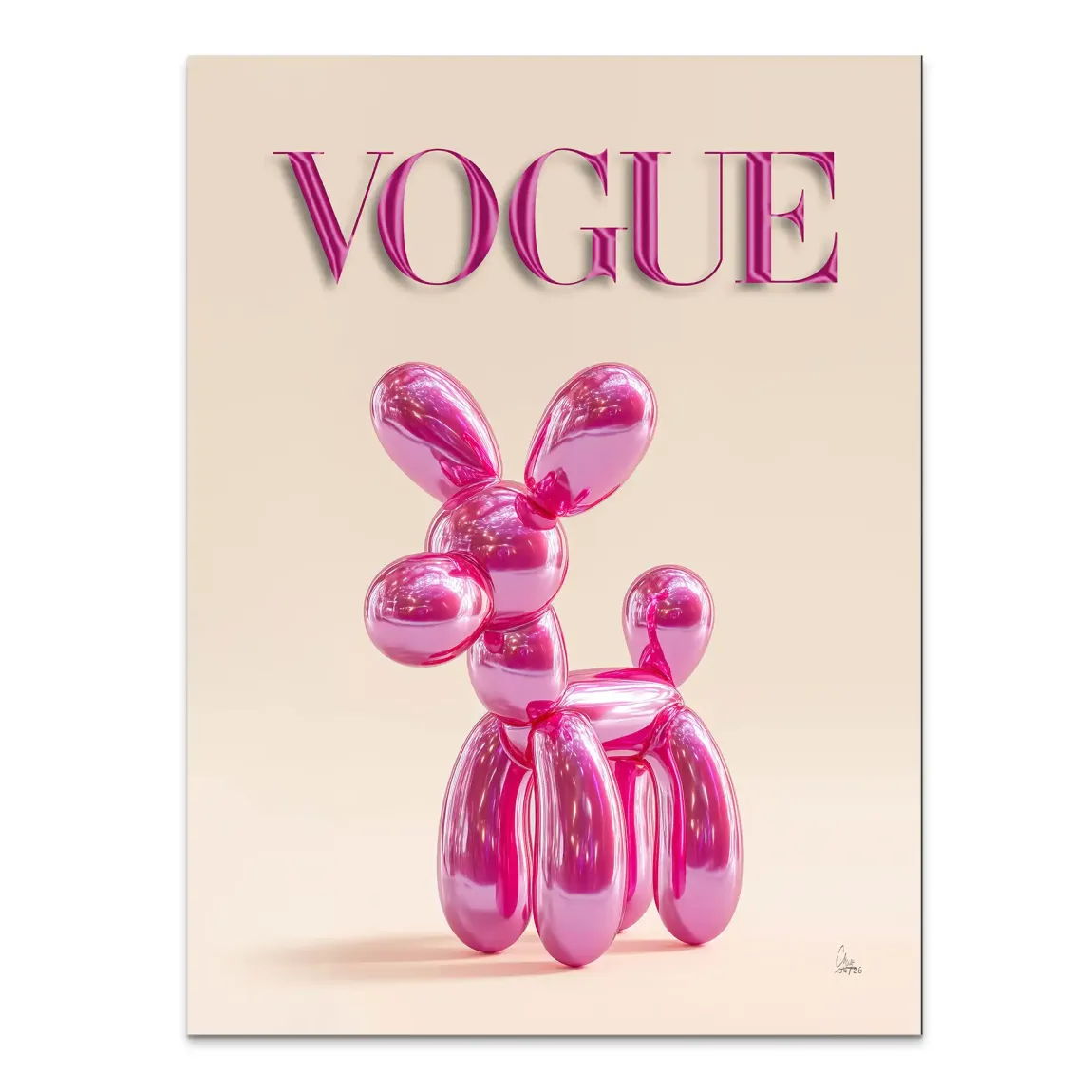 Vogue Hund Alu Dibond Wandbild