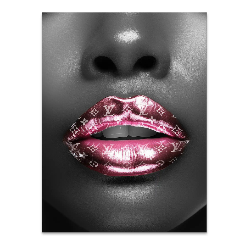 Vuitton Pink Lips AluDibond Bild INGALERIE