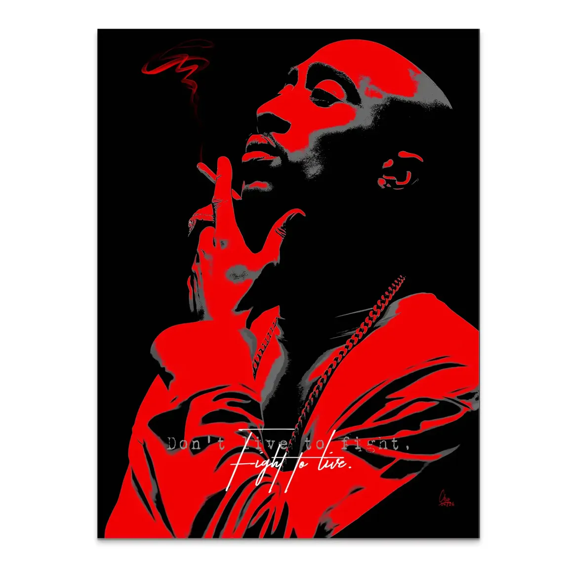 Tupac Fight Alu Dibond Wandbild