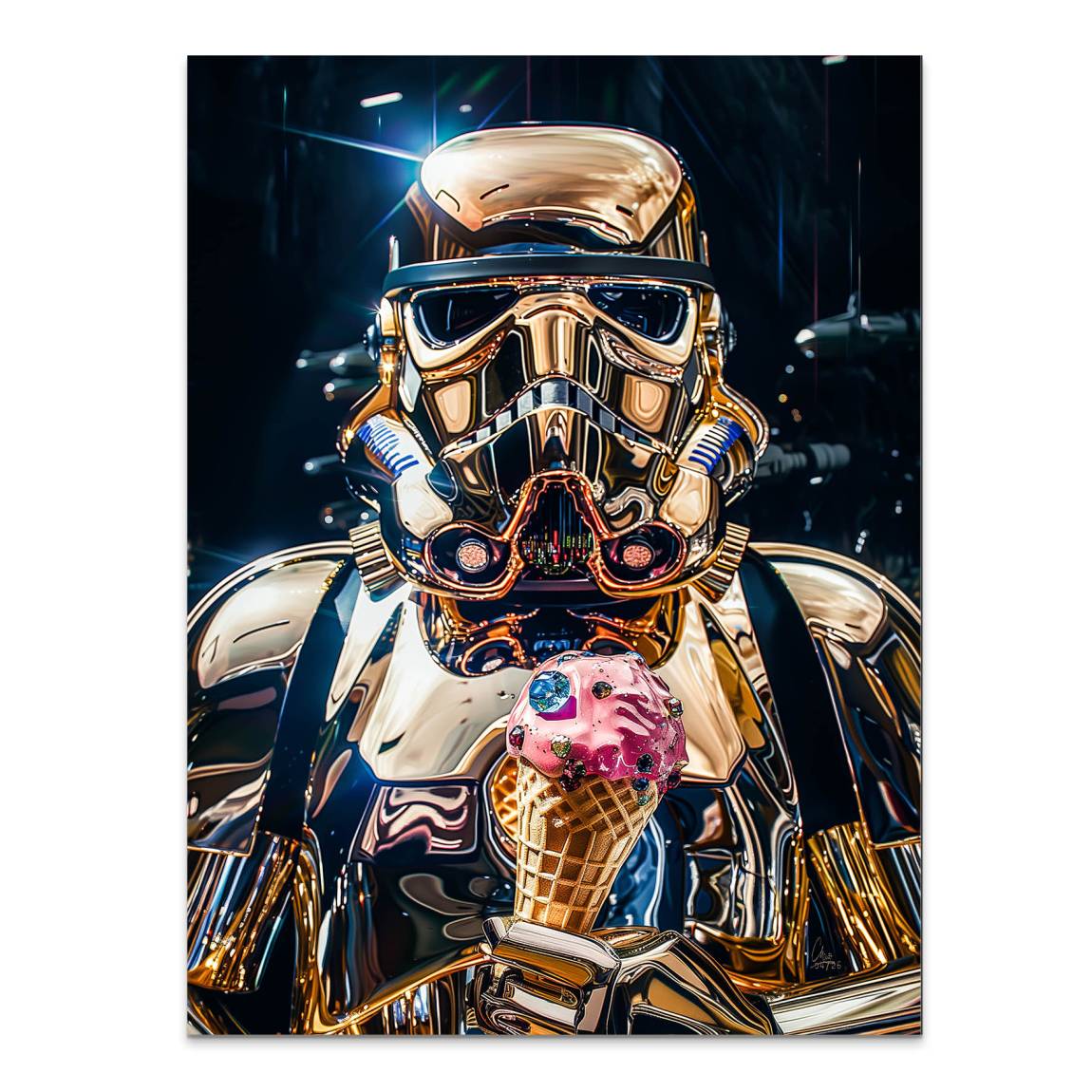 Stormtrooper Gold Alu Dibond Wandbild