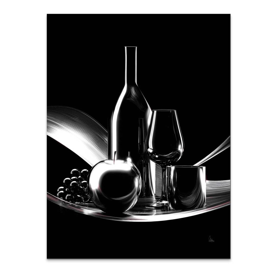 Wein Noir Alu Dibond Wandbild