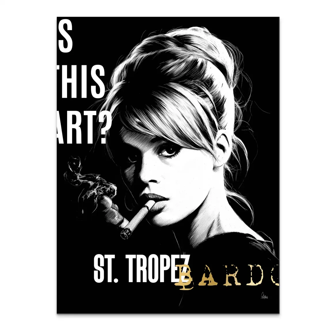 Brigitte Bardot Smoke Alu Dibond Bild