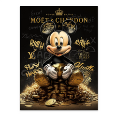 Micky Gold Pop Art AluDibond Bild
