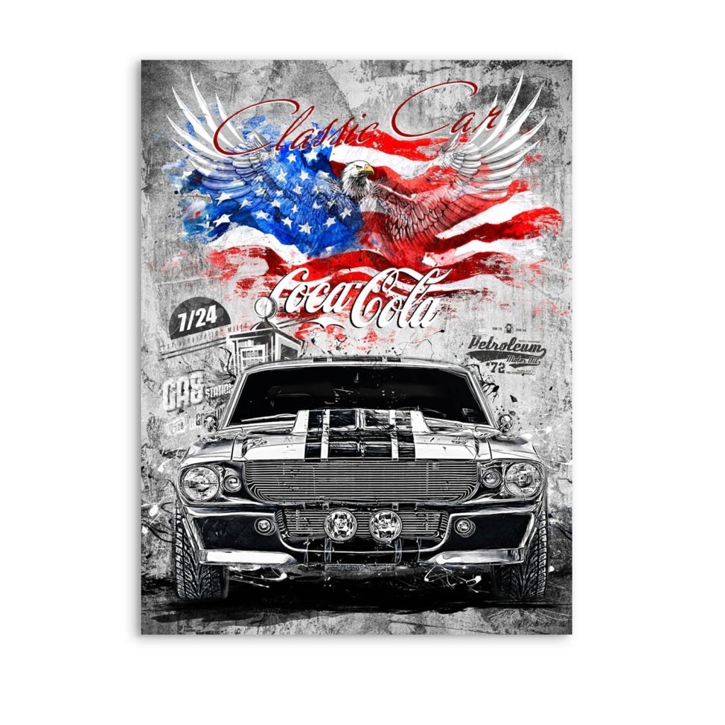 Ford Mustang Pop Art Modern Style AluDibond Bild INGALERIE