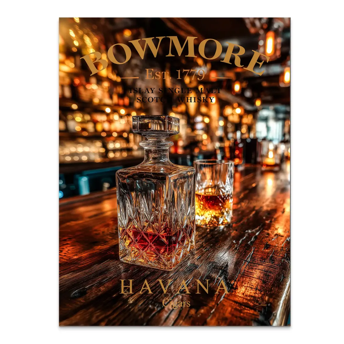 Whisky Lounge Havana Alu Dibond Bild