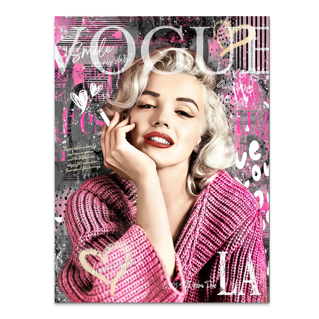 Pop Art Marilyn Monroe Vogue AluDibond Bild INGALERIE