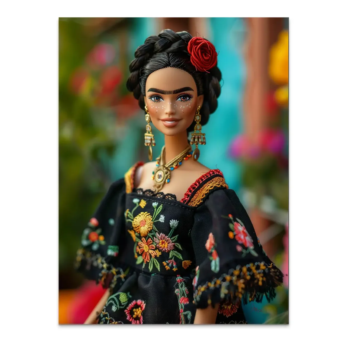 Frida Barbie Smile Alu Dibond Bild