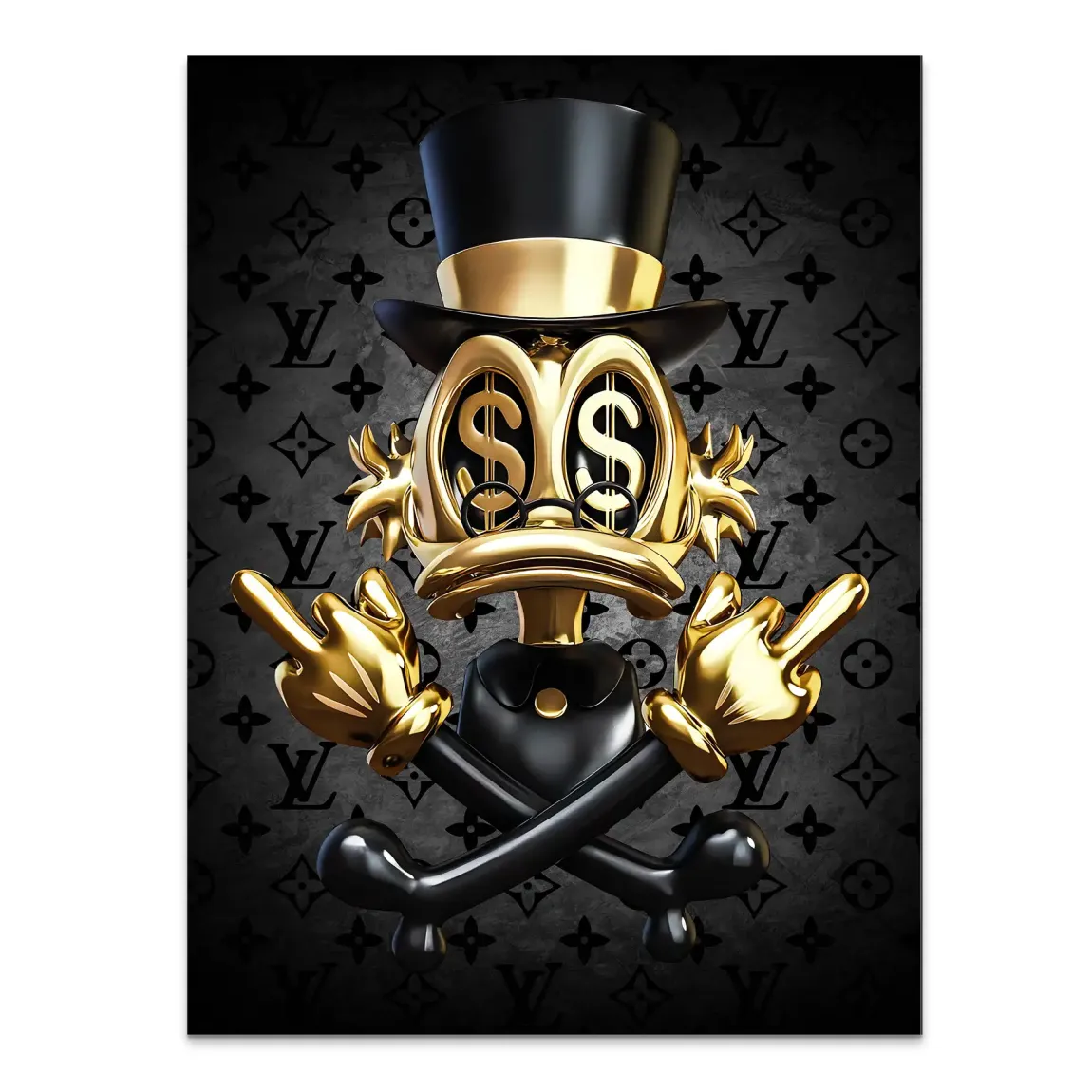 Money Skull Duck Alu Dibond Bild