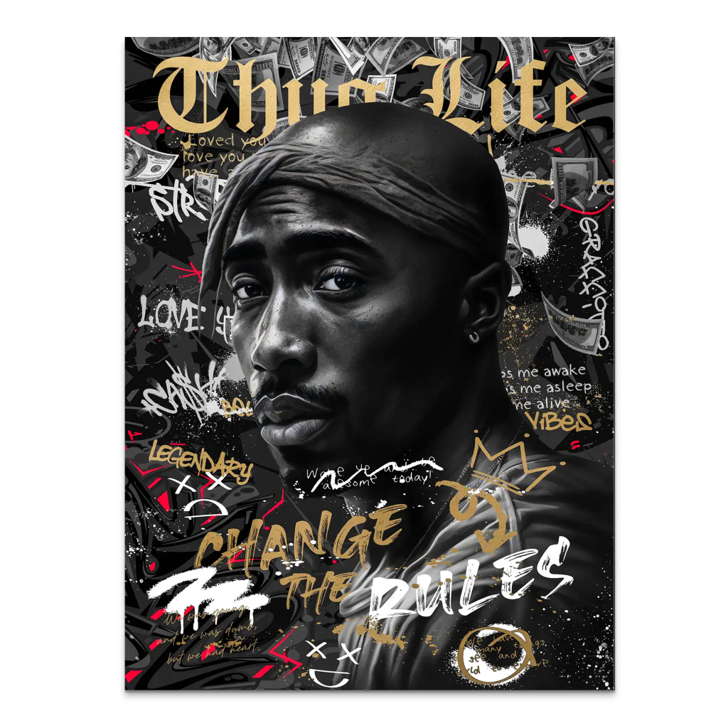 Pop Art Tupac Thug Life Aludibond Bild INGALERIE