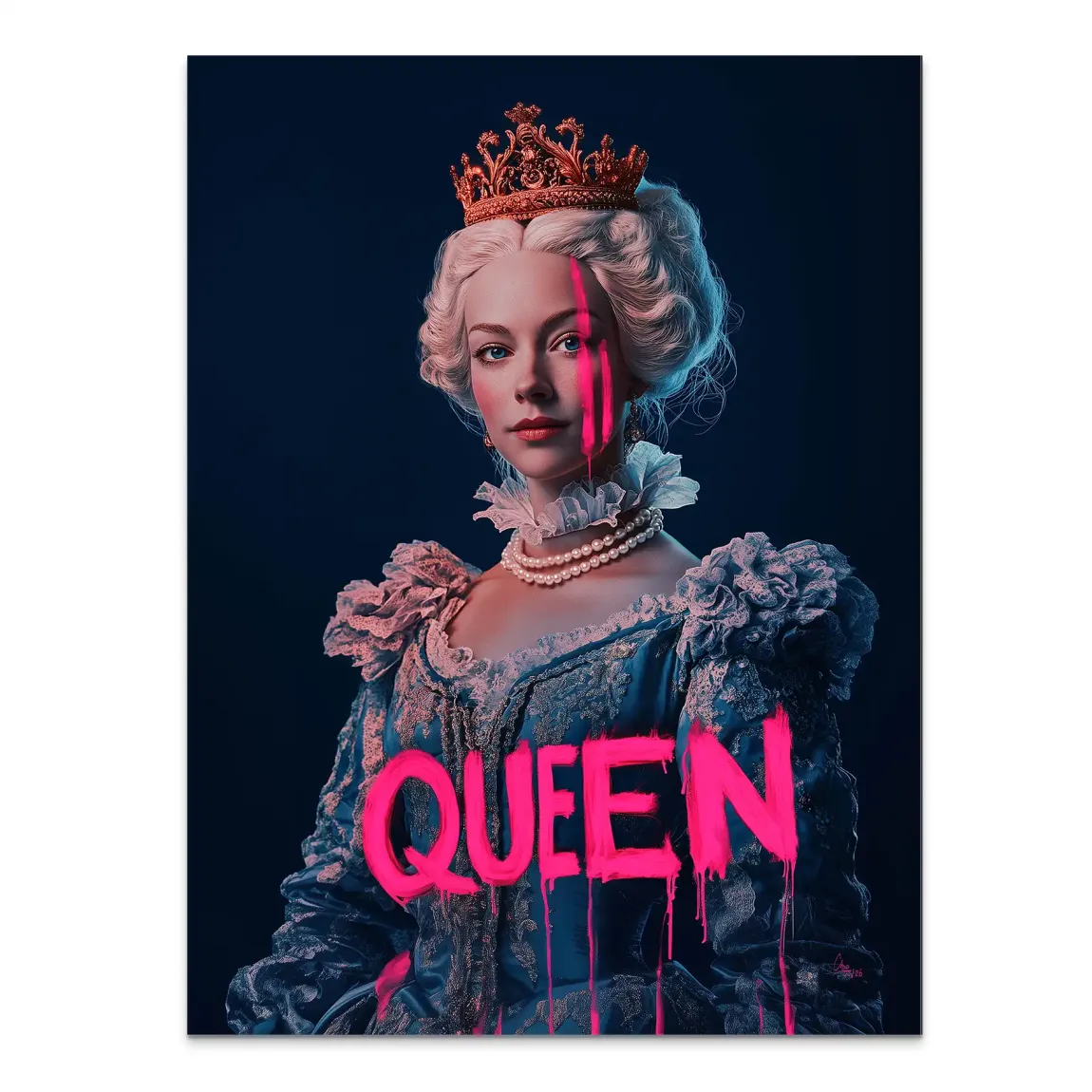 Queen Neon Art Alu Dibond Bild