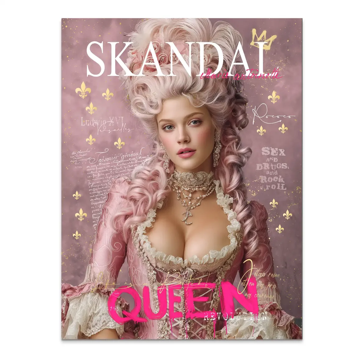 Marie Antoinette Skandal Pop Art Alu Dibond Bild