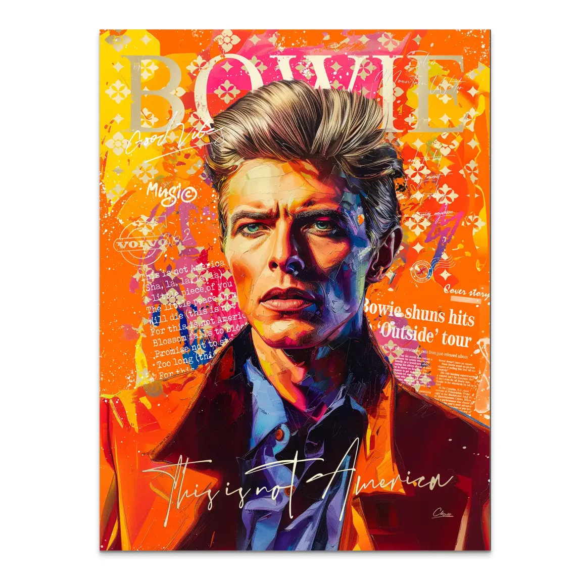 Bowie America Pop Art Alu Dibond Bild INGALERIE