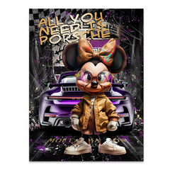 Minnie Maus Need Porsche Alu Dibond Bild
