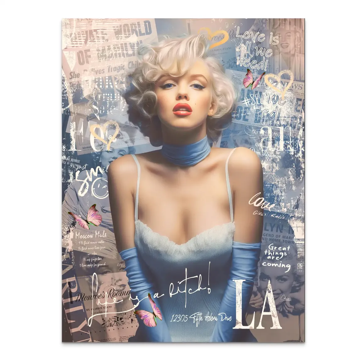 Marilyn Monroe Velvet Allure Alu Dibond Bild
