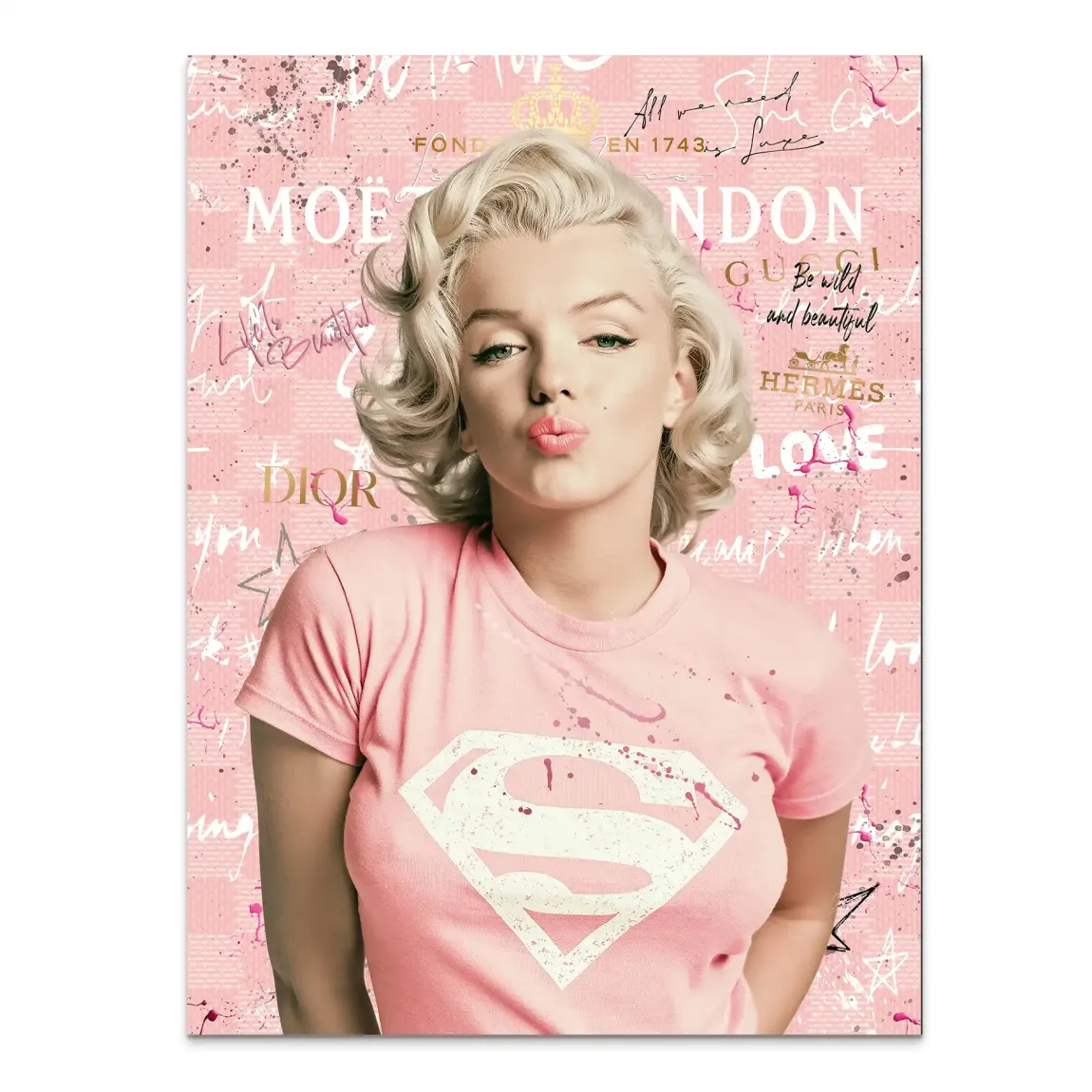 Marilyn Monroe Superman Alu Dibond Wandbild