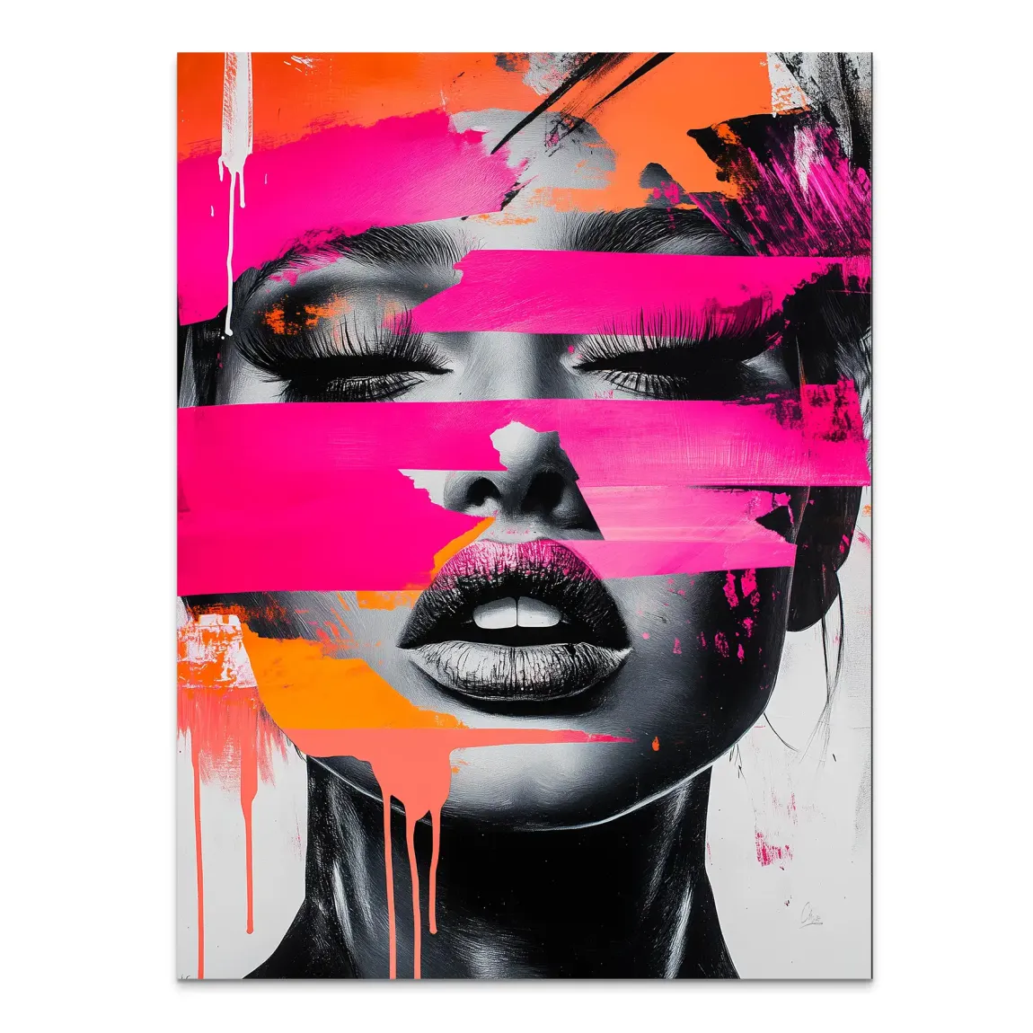 Abstrakt Pink Allure Alu Dibond Bild