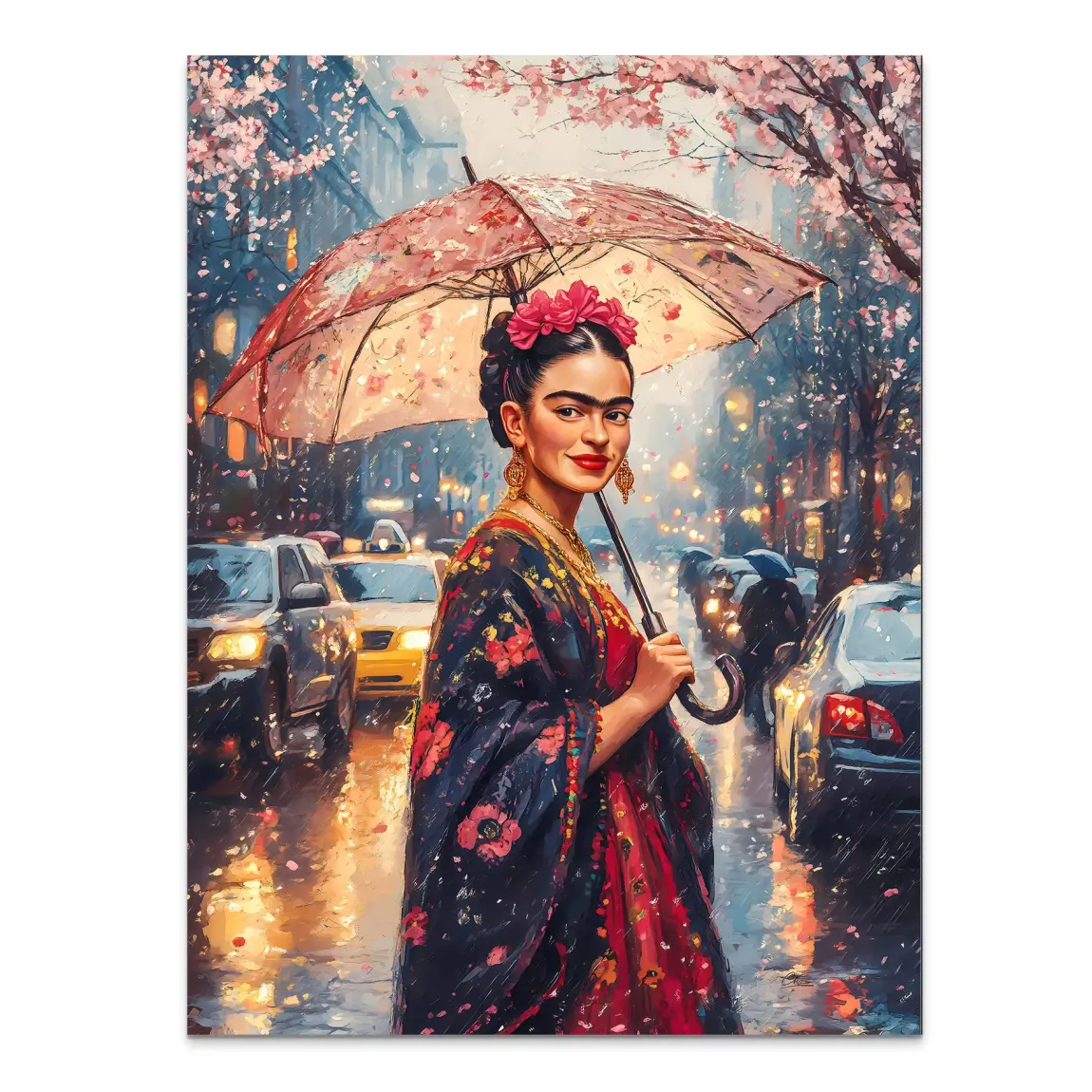 Frida im Abendregen Alu Dibond Bild INGALERIE