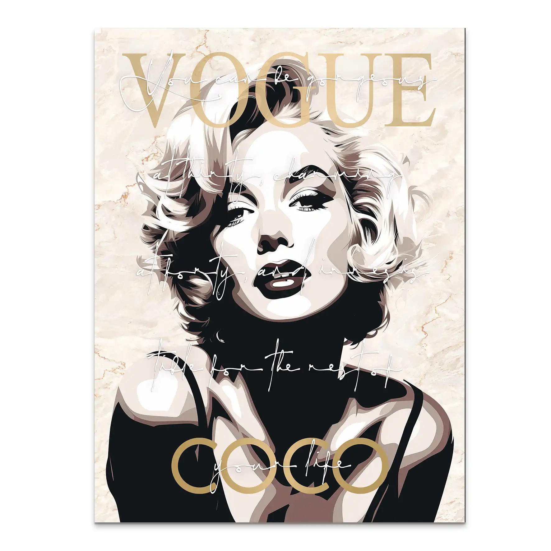 Marilyn Monroe Vogue Coco AluDibond Bild INGALERIE