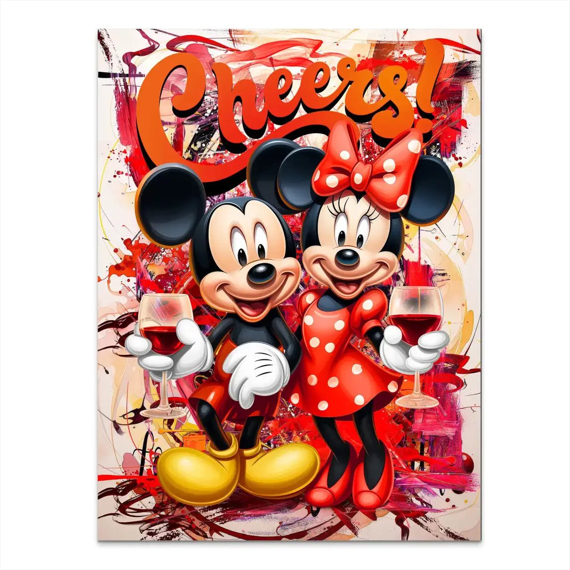 Micky u. Minnie Cheers Alu Dibond Bild INGALERIE