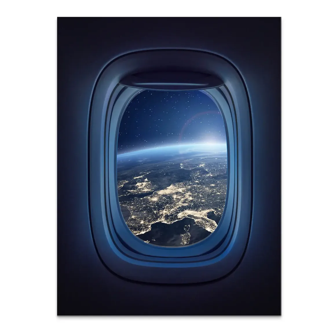 Flugzeugfenster Orbit Alu Dibond Bild