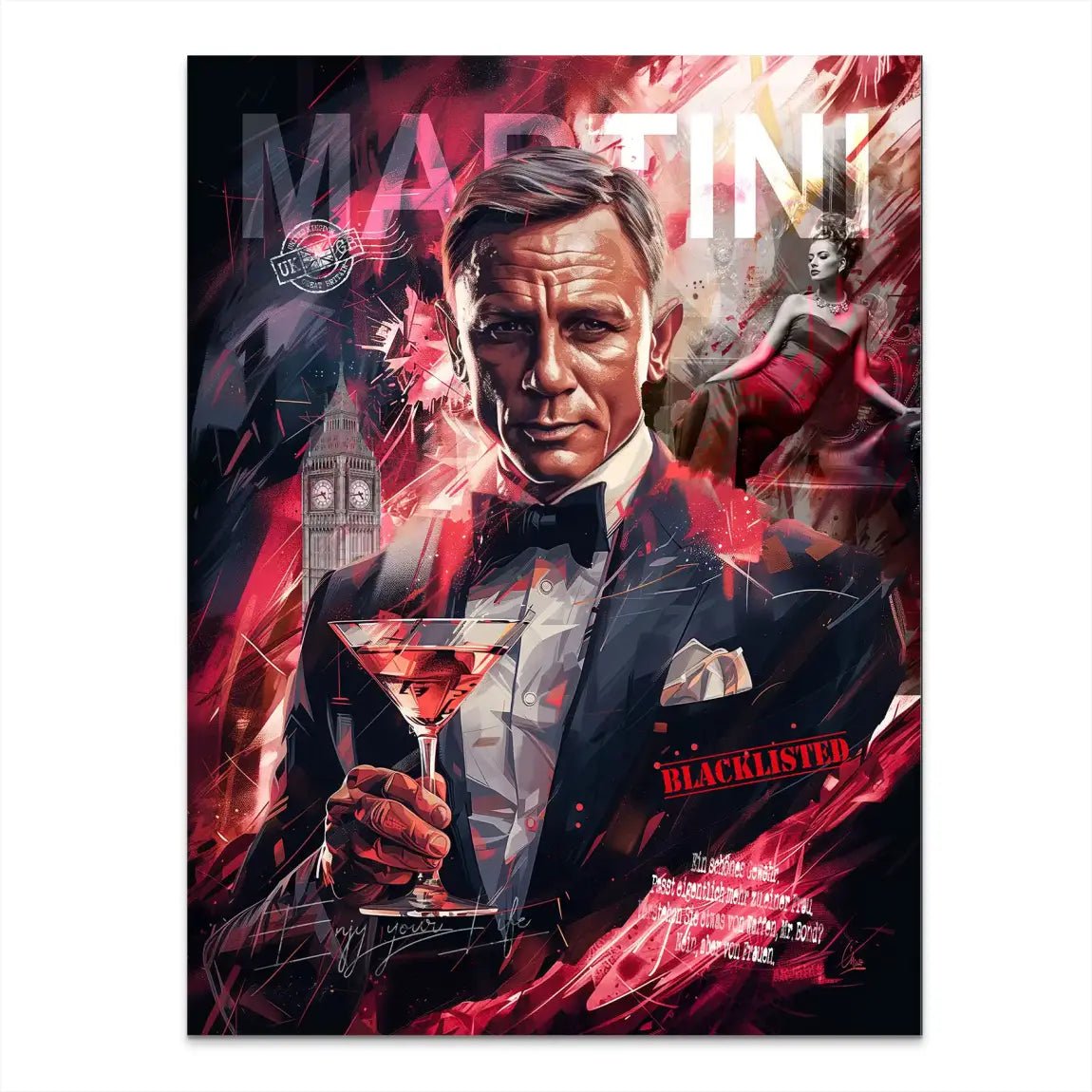 Bond Martini Style Alu Dibond Bild INGALERIE