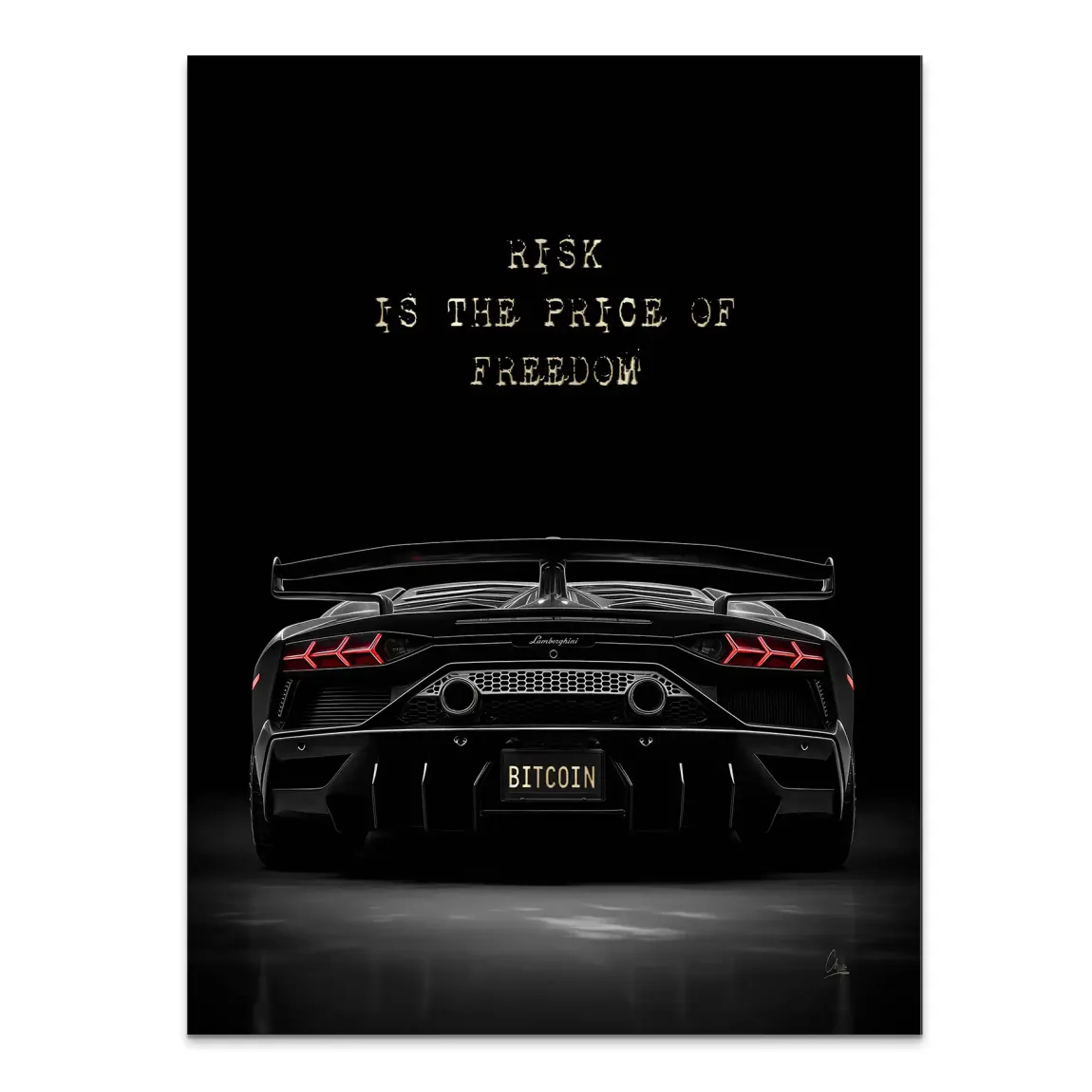 Lambo Bitcoin Alu Dibond Bild