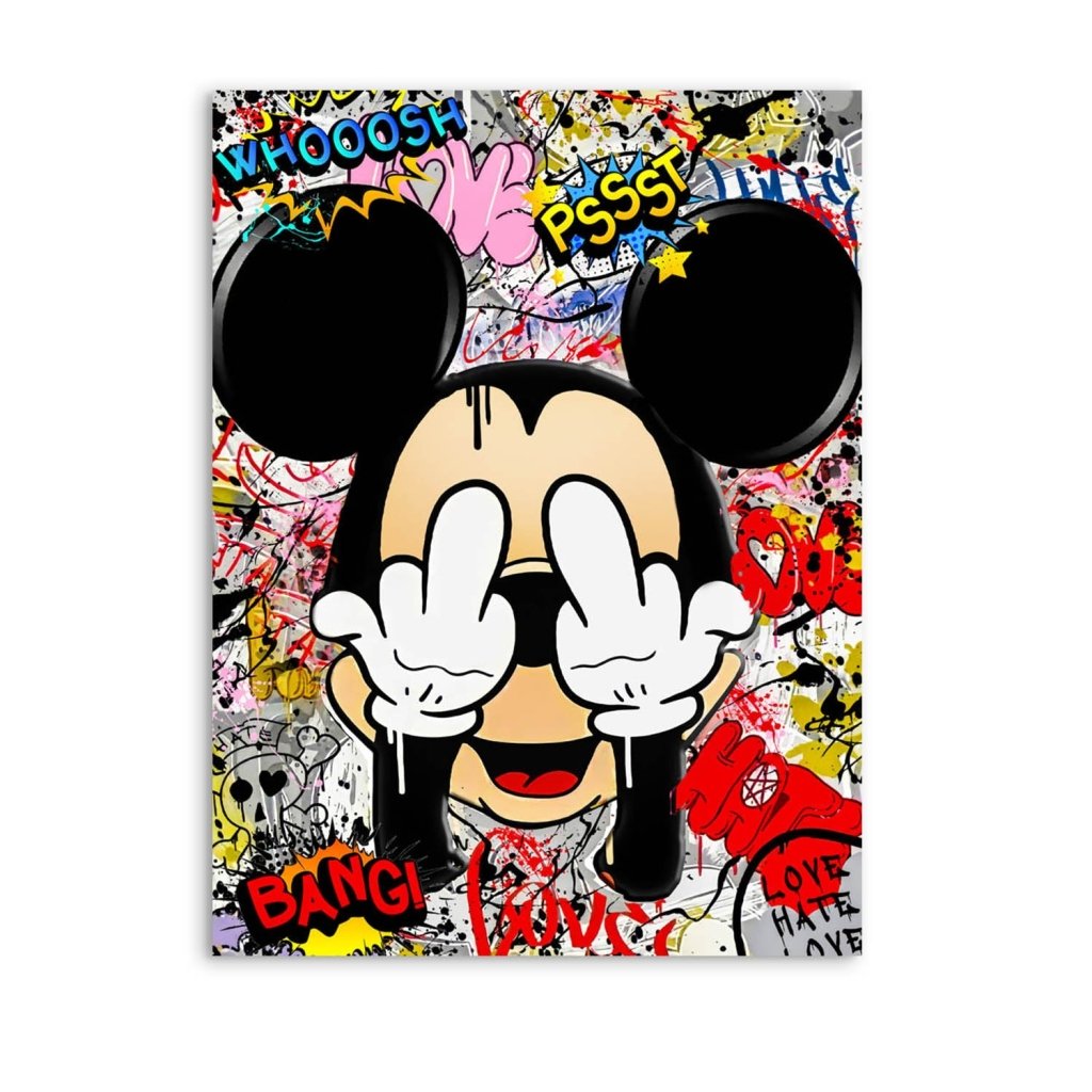 Bad Micky Maus Graffiti Art AluDibond Bild INGALERIE