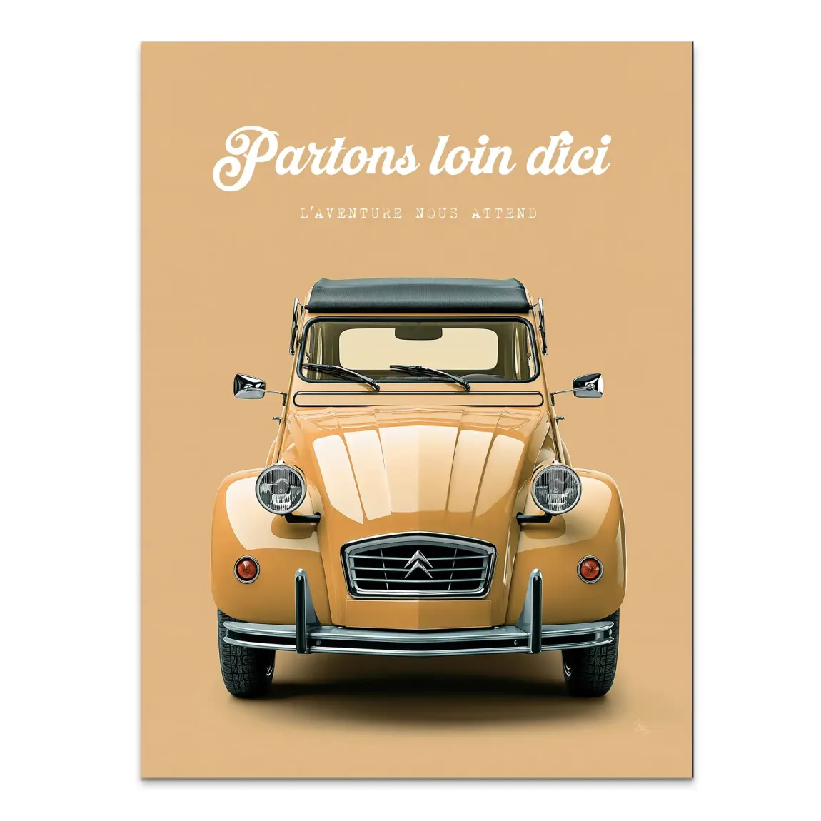 Citroen 2CV Voyage Alu Dibond Wandbild
