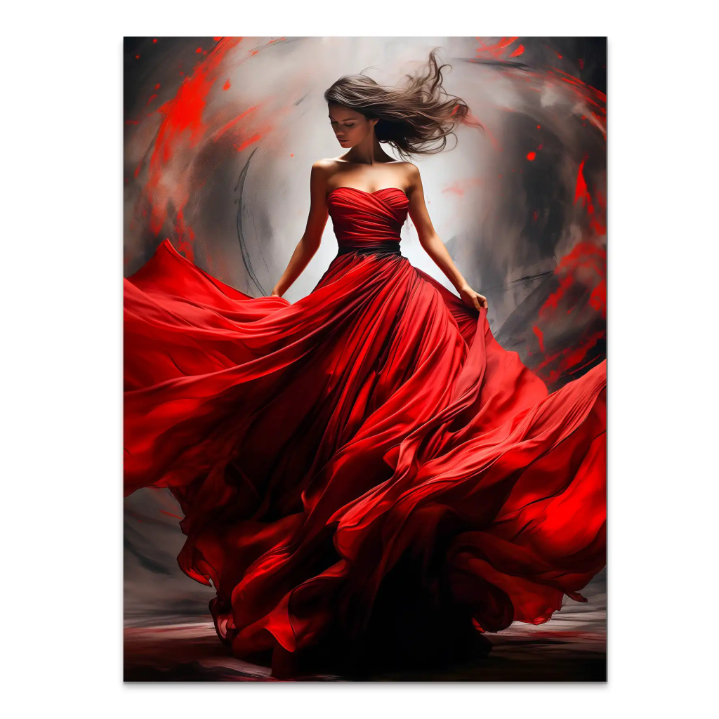 Woman In Red AluDibond Bild INGALERIE