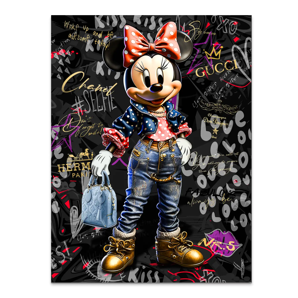 Minnie Maus Street Art Style Style AluDibond Bild INGALERIE