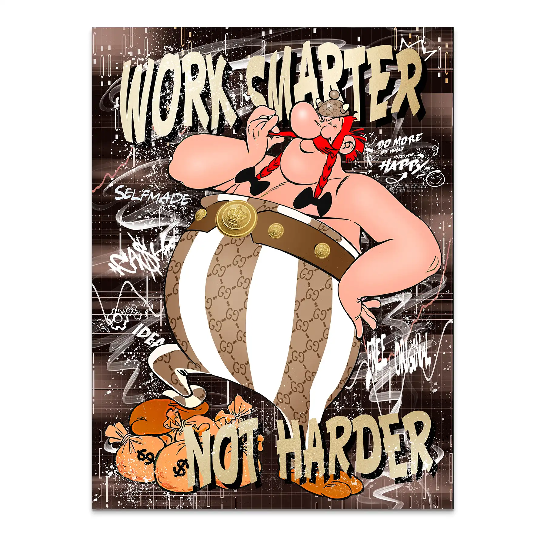 Obelix Work Smarter Retro AluDibond Bild INGALERIE