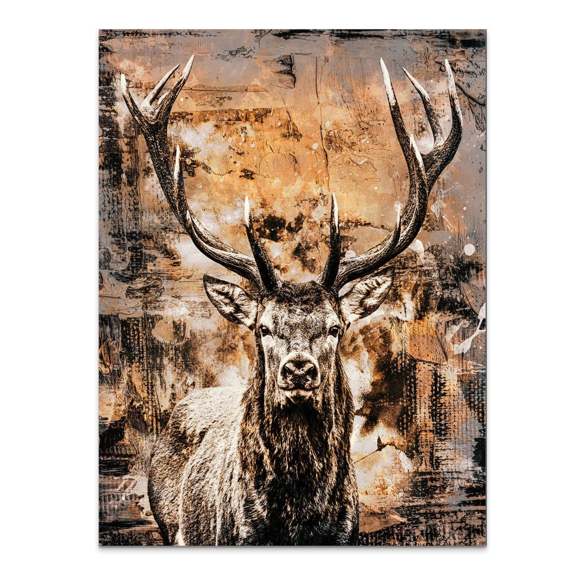 Hirsch Abstrakt Art Alu Dibond Wandbild