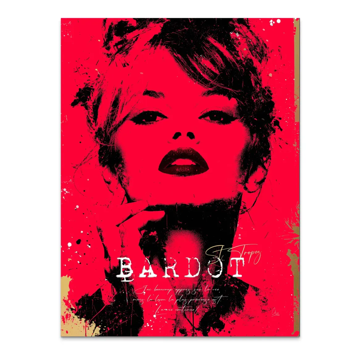 Brigitte Bardot Red Art Alu Dibond Bild