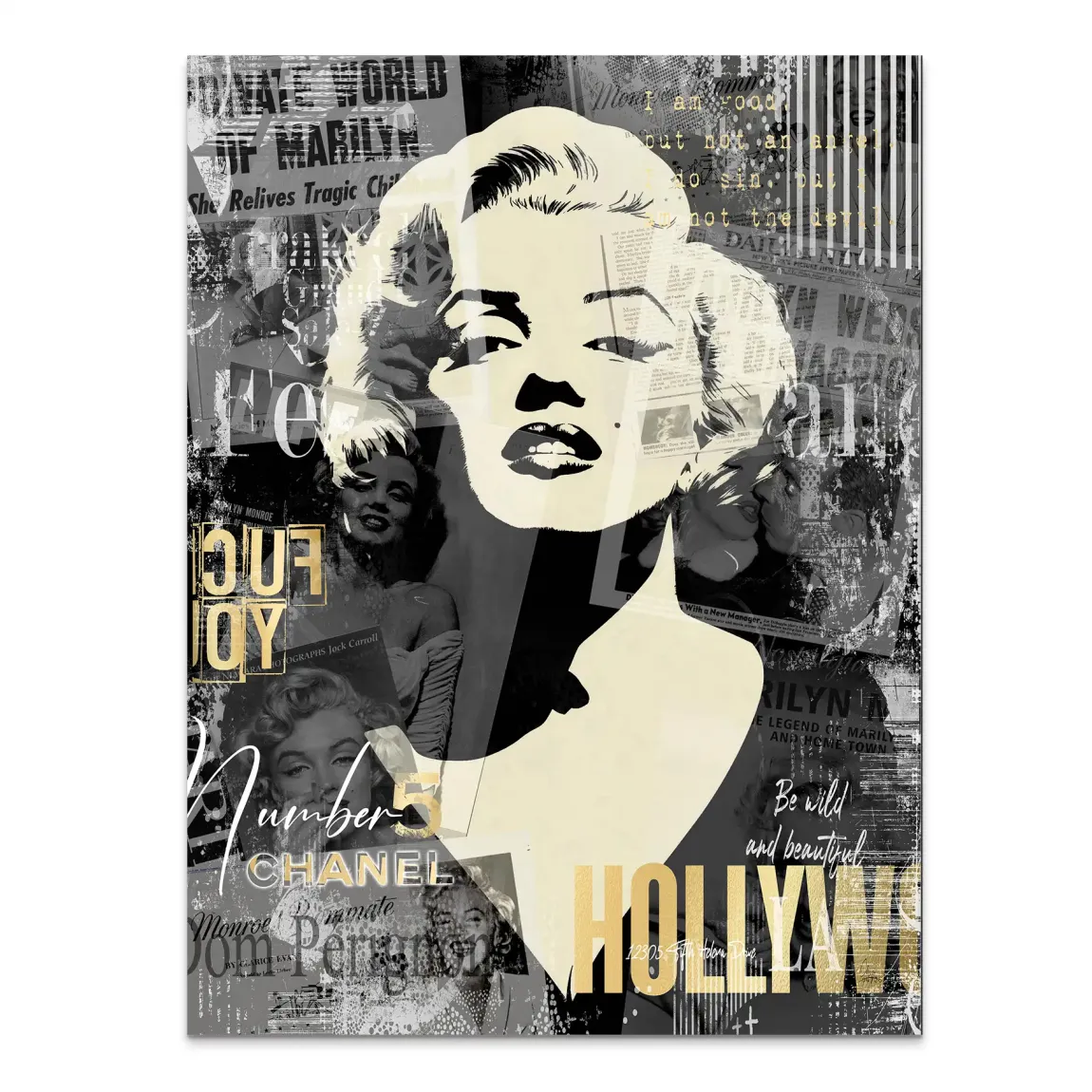 Marilyn Monroe Glamour News Alu Dibond Wandbild