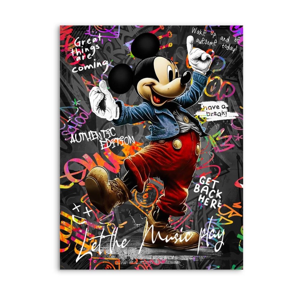 Micky Maus Dance Street Art AluDibond Bild INGALERIE