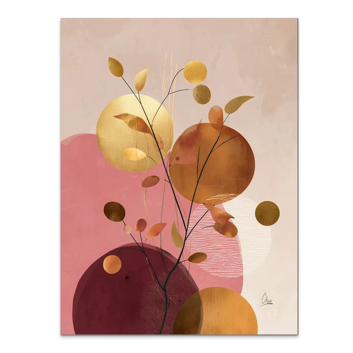 Golden Terra Harmony Alu Dibond Bild