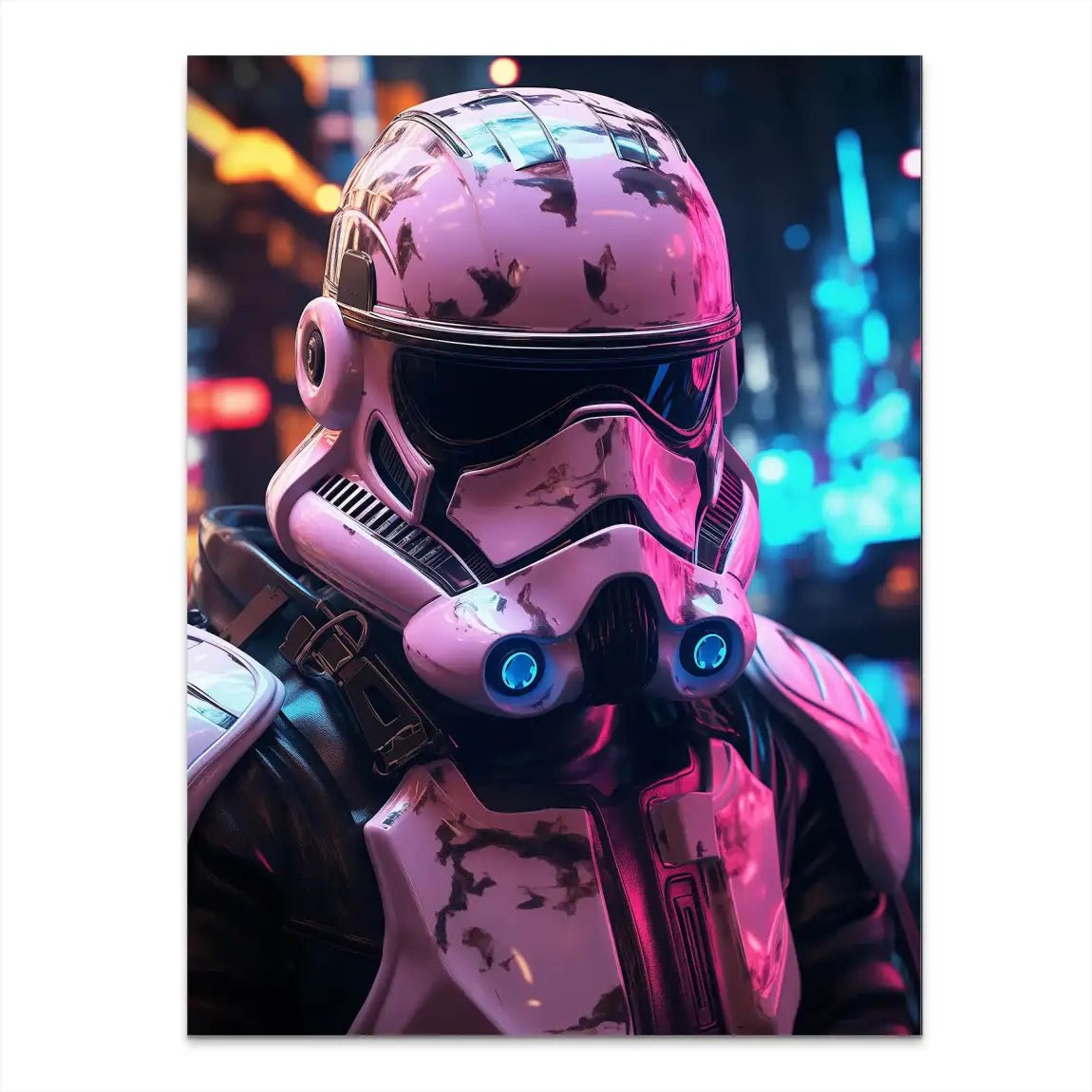 Stormtrooper Neon Style Alu Dibond Bild INGALERIE