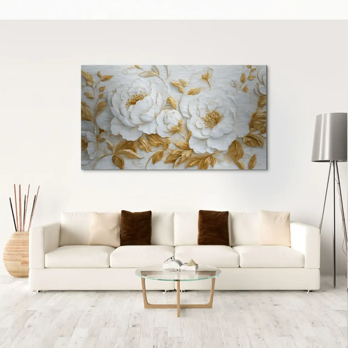 White Gold Rose Art Alu Gebürstet