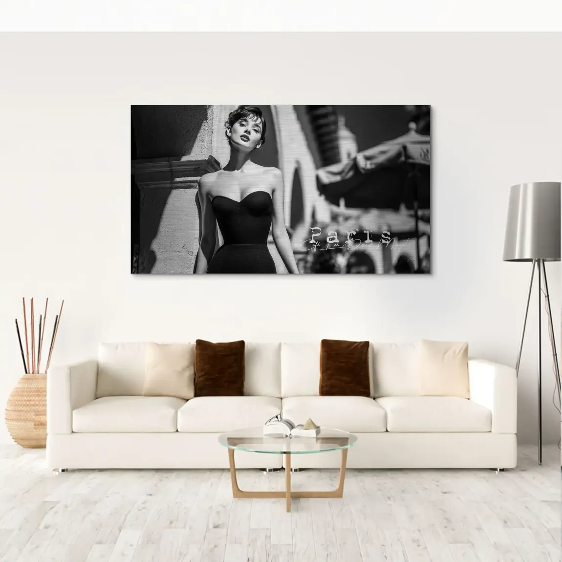 Audrey Hepburn Paris Cafe Alu Gebürstet