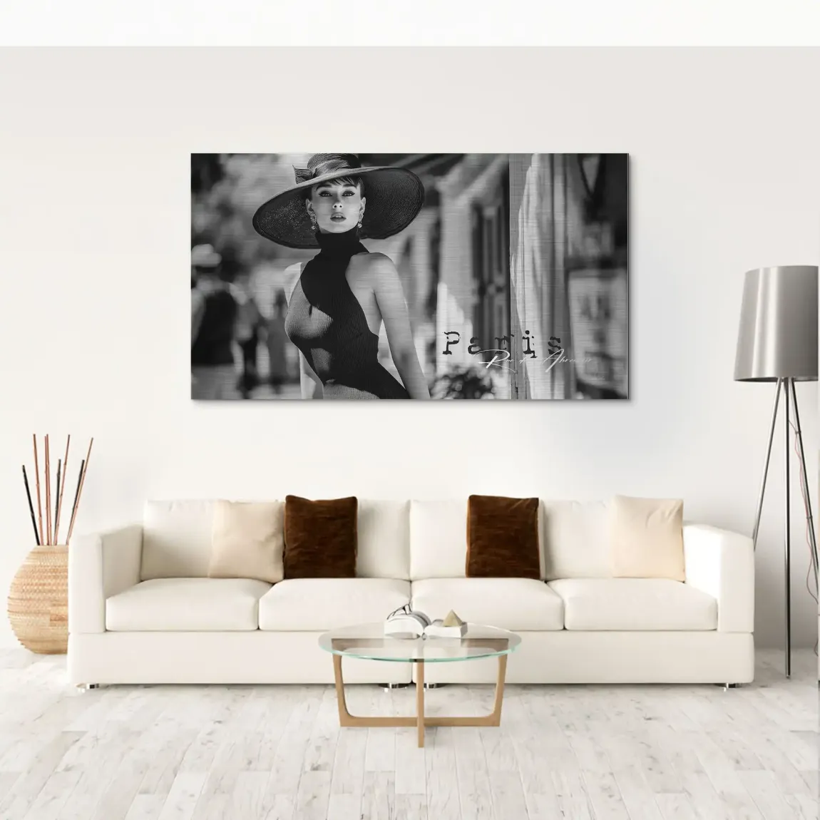 Audrey Hepburn Paris City Life Alu Gebürstet